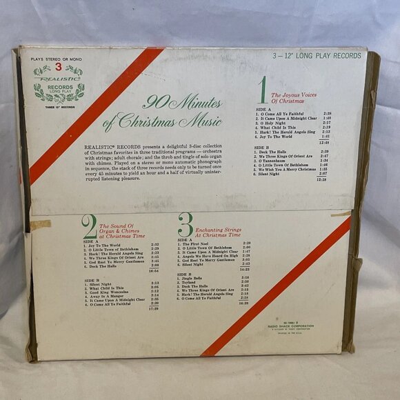 90 Minutes Of Christmas Music (Vinyl, 1966, 3x LP) Realistic 50-1966 8 VG+ Box - Picture 10 of 12